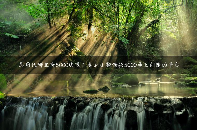 急用钱哪里贷5000块钱？盘点小额借款5000马上到账的平台