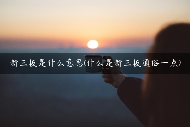 新三板是什么意思(什么是新三板通俗一点)