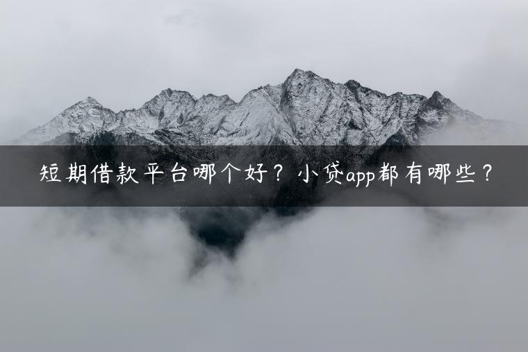 短期借款平台哪个好？小贷app都有哪些？