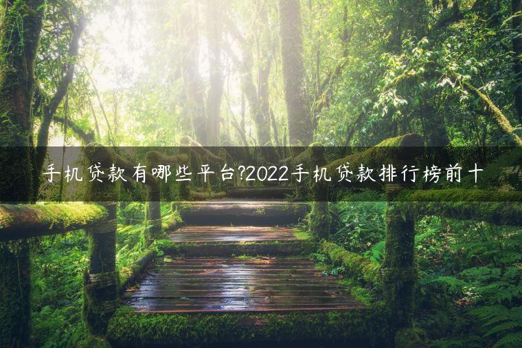 手机贷款有哪些平台?2022手机贷款排行榜前十