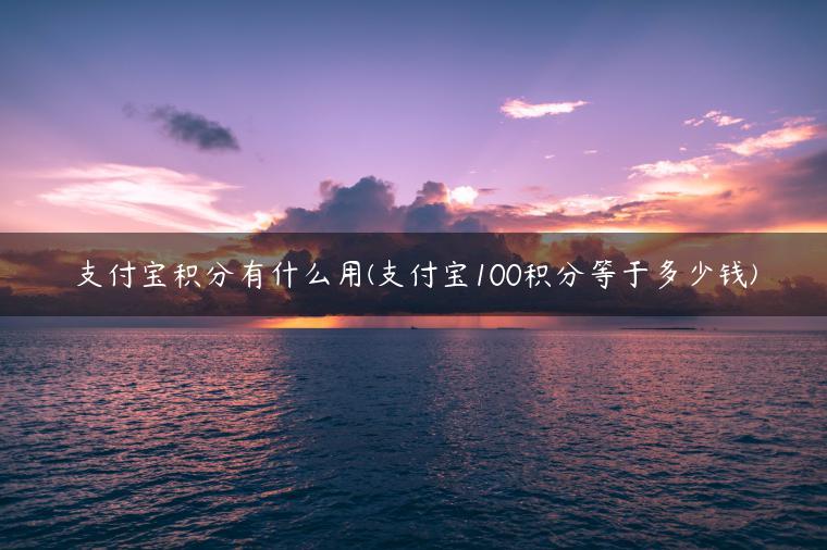 支付宝积分有什么用(支付宝100积分等于多少钱)