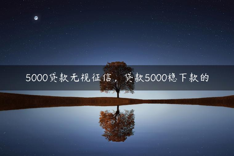 5000贷款无视征信，贷款5000稳下款的