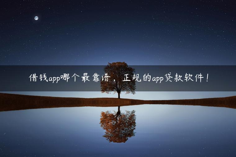 借钱app哪个最靠谱，正规的app贷款软件！