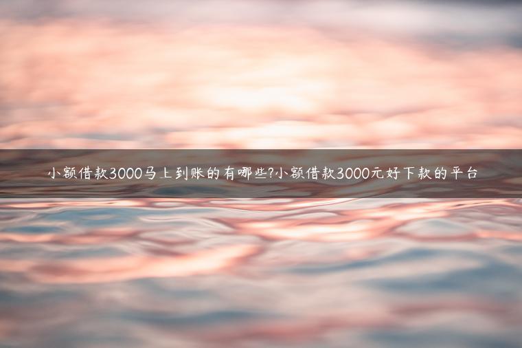 小额借款3000马上到账的有哪些?小额借款3000元好下款的平台