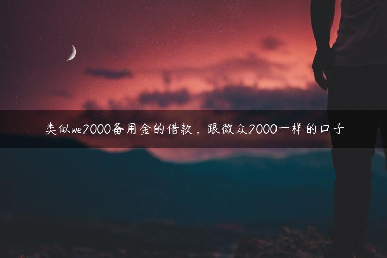 类似we2000备用金的借款，跟微众2000一样的口子