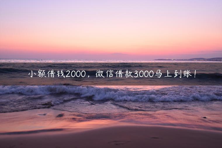 小额借钱2000，微信借款3000马上到账！