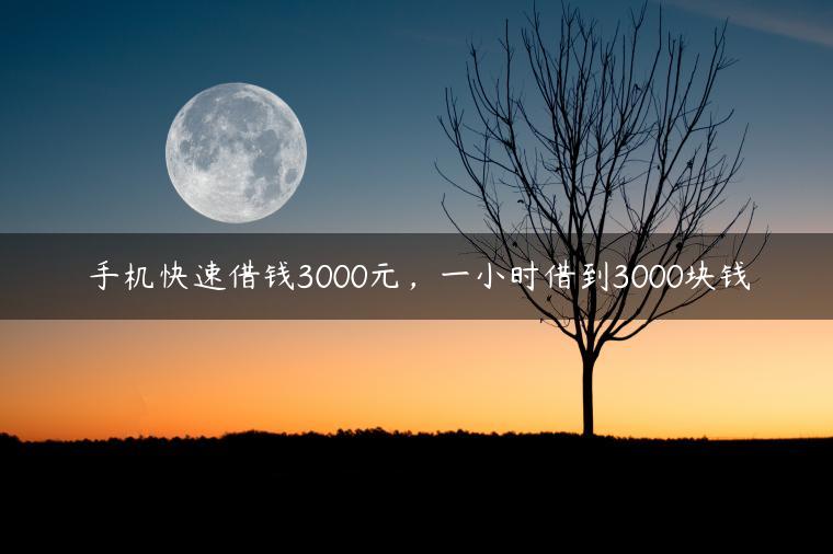 手机快速借钱3000元，一小时借到3000块钱