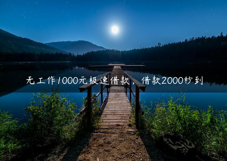 无工作1000元极速借款，借款2000秒到