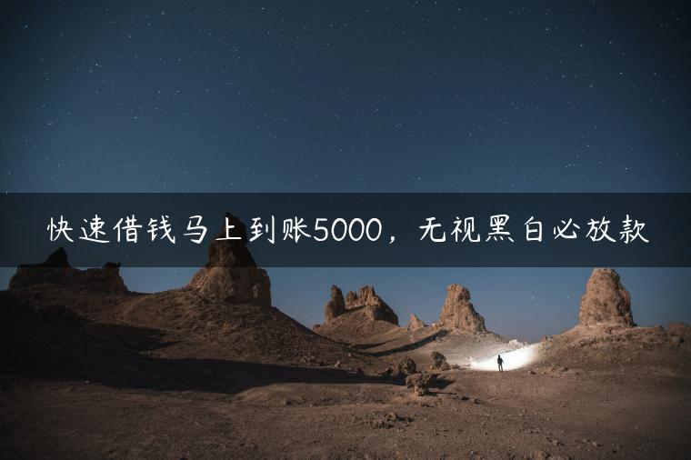 快速借钱马上到账5000，无视黑白必放款