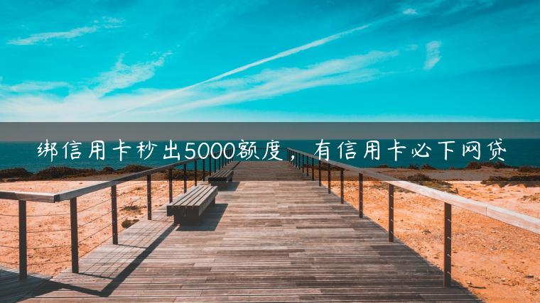 绑信用卡秒出5000额度，有信用卡必下网贷