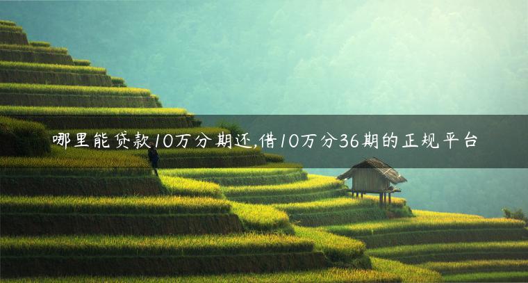 哪里能贷款10万分期还,借10万分36期的正规平台