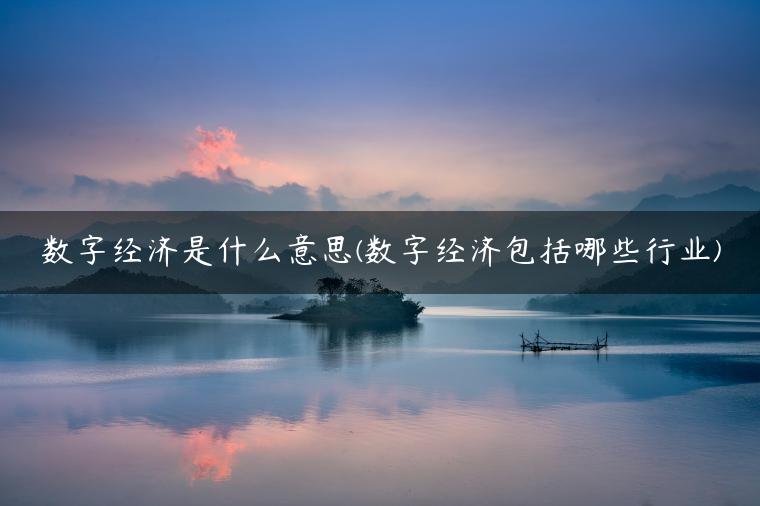 数字经济是什么意思(数字经济包括哪些行业)