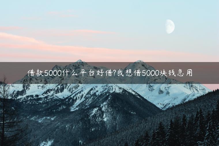 借款5000什么平台好借?我想借5000块钱急用