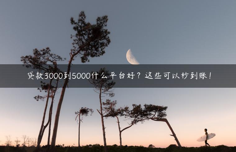 贷款3000到5000什么平台好？这些可以秒到账！