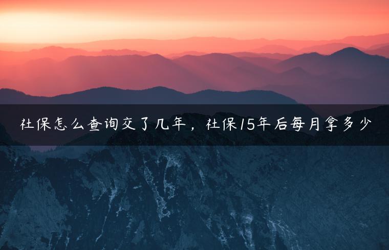 社保怎么查询交了几年，社保15年后每月拿多少