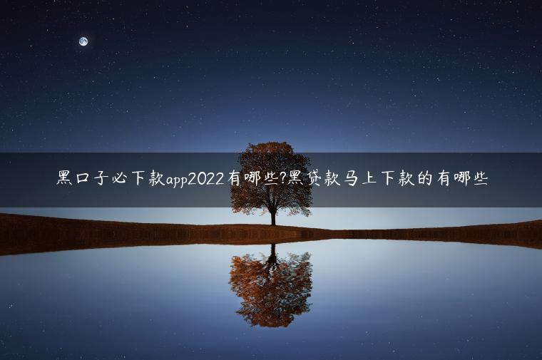 黑口子必下款app2022有哪些?黑贷款马上下款的有哪些