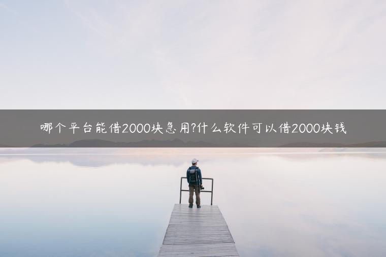 哪个平台能借2000块急用?什么软件可以借2000块钱