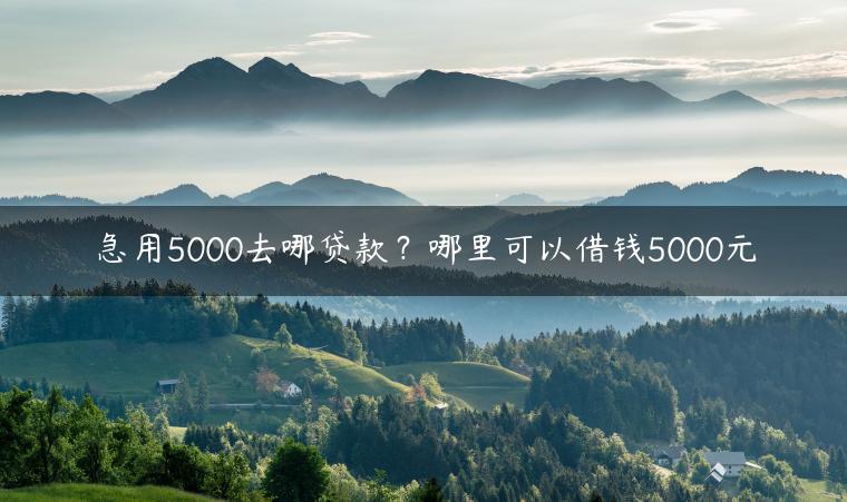 急用5000去哪贷款？哪里可以借钱5000元