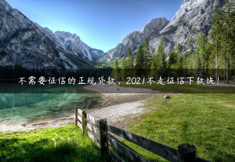 不需要征信的正规贷款，2021不走征信下款快！