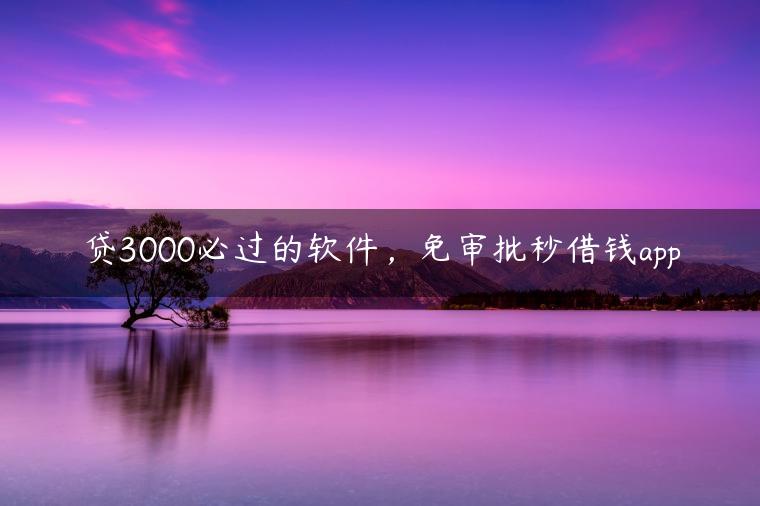 贷3000必过的软件，免审批秒借钱app