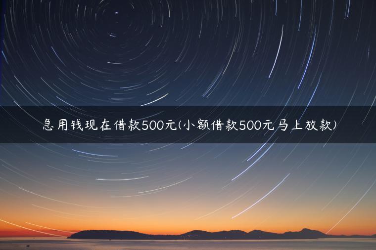 急用钱现在借款500元(小额借款500元马上放款)