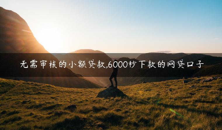 无需审核的小额贷款,6000秒下款的网贷口子