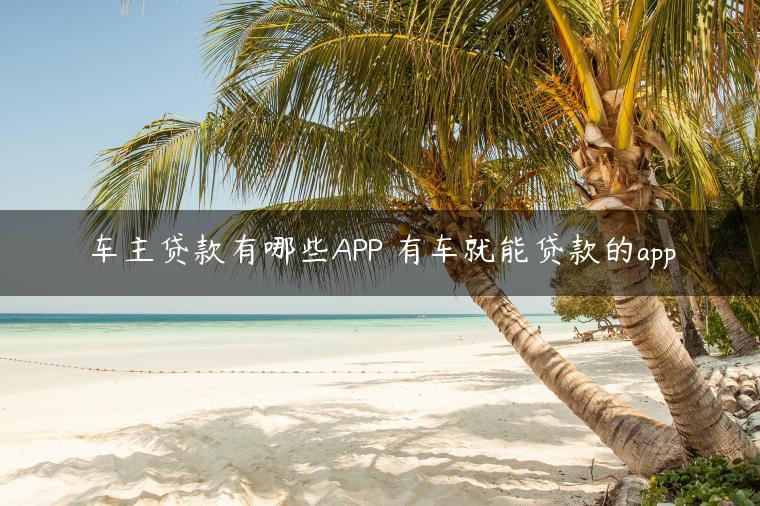 车主贷款有哪些APP 有车就能贷款的app