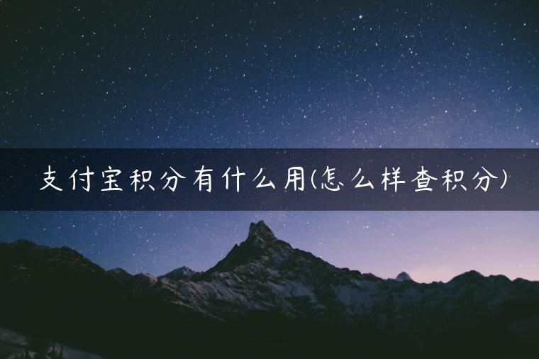 支付宝积分有什么用(怎么样查积分)