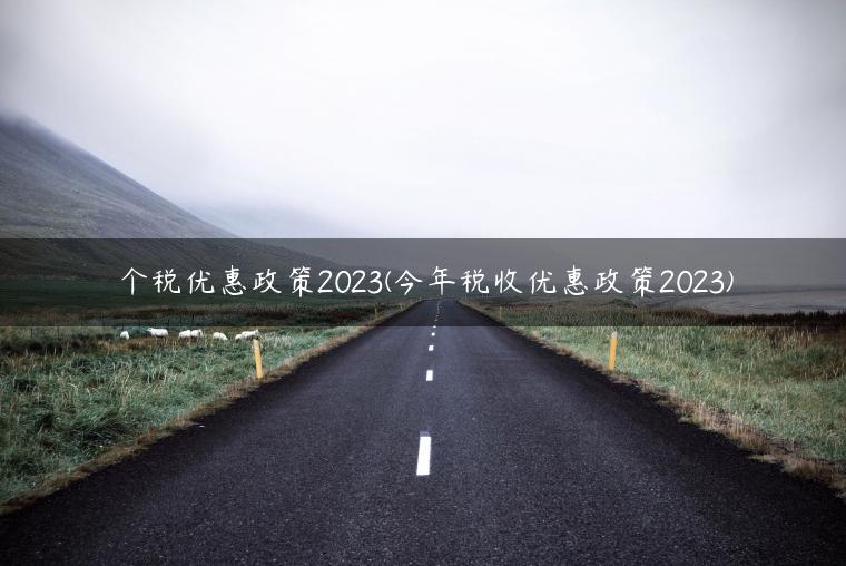 个税优惠政策2023(今年税收优惠政策2023)