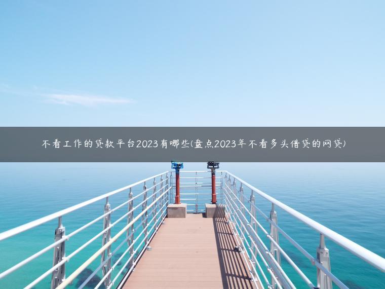 不看工作的贷款平台2023有哪些(盘点2023年不看多头借贷的网贷)