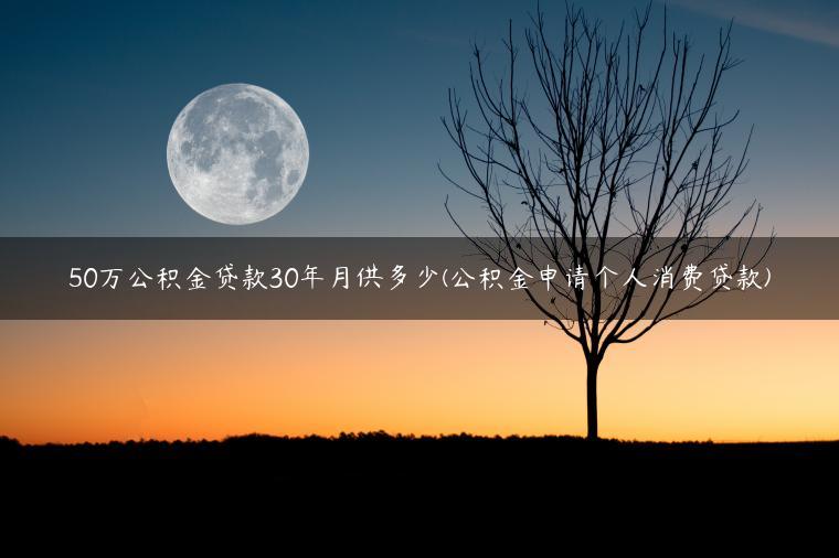 50万公积金贷款30年月供多少(公积金申请个人消费贷款)