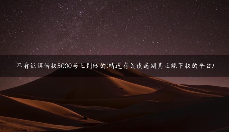 不看征信借款5000马上到账的(精选有负债逾期真正能下款的平台)