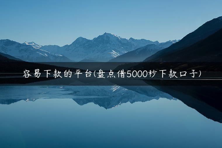 容易下款的平台(盘点借5000秒下款口子)