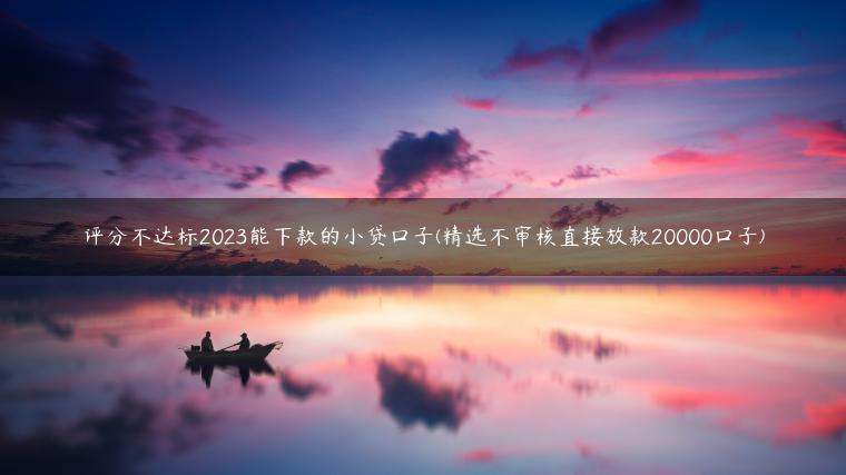 评分不达标2023能下款的小贷口子(精选不审核直接放款20000口子)