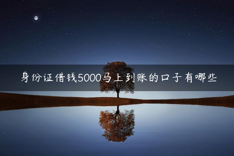 身份证借钱5000马上到账的口子有哪些