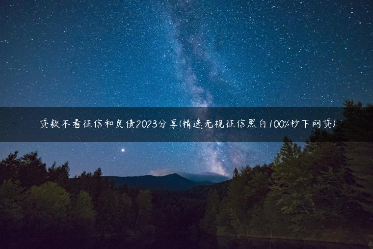 贷款不看征信和负债2023分享(精选无视征信黑白100%秒下网贷)