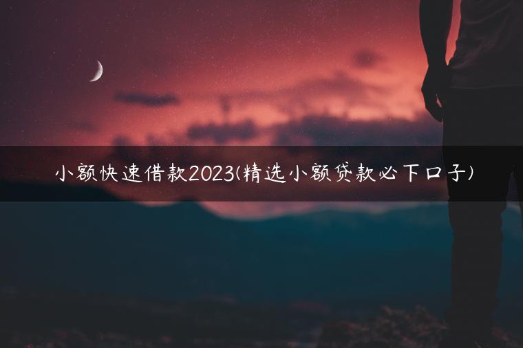 小额快速借款2023(精选小额贷款必下口子)