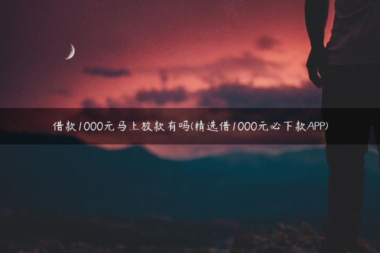 借款1000元马上放款有吗(精选借1000元必下款APP)