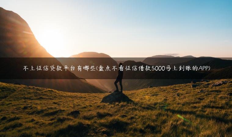 不上征信贷款平台有哪些(盘点不看征信借款5000马上到账的APP)