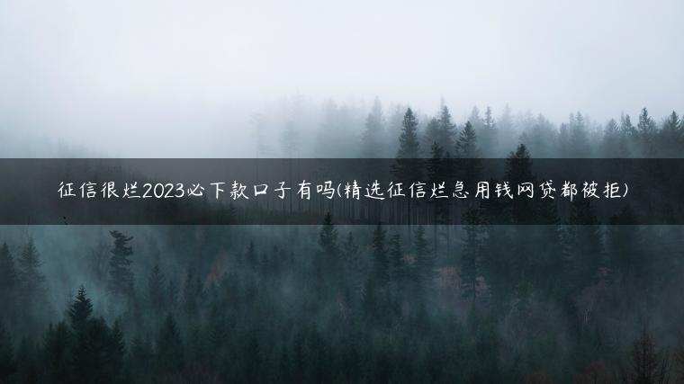 征信很烂2023必下款口子有吗(精选征信烂急用钱网贷都被拒)