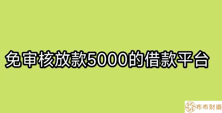 免审核放款5000的借款平台有哪些？借5000马上放款 第1张